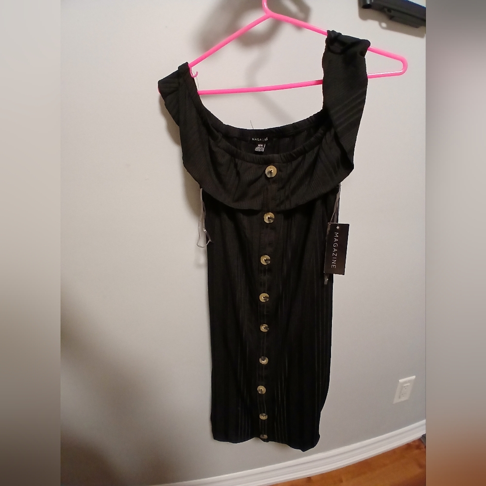 BNWT Lightweight Black Button-Down Dress